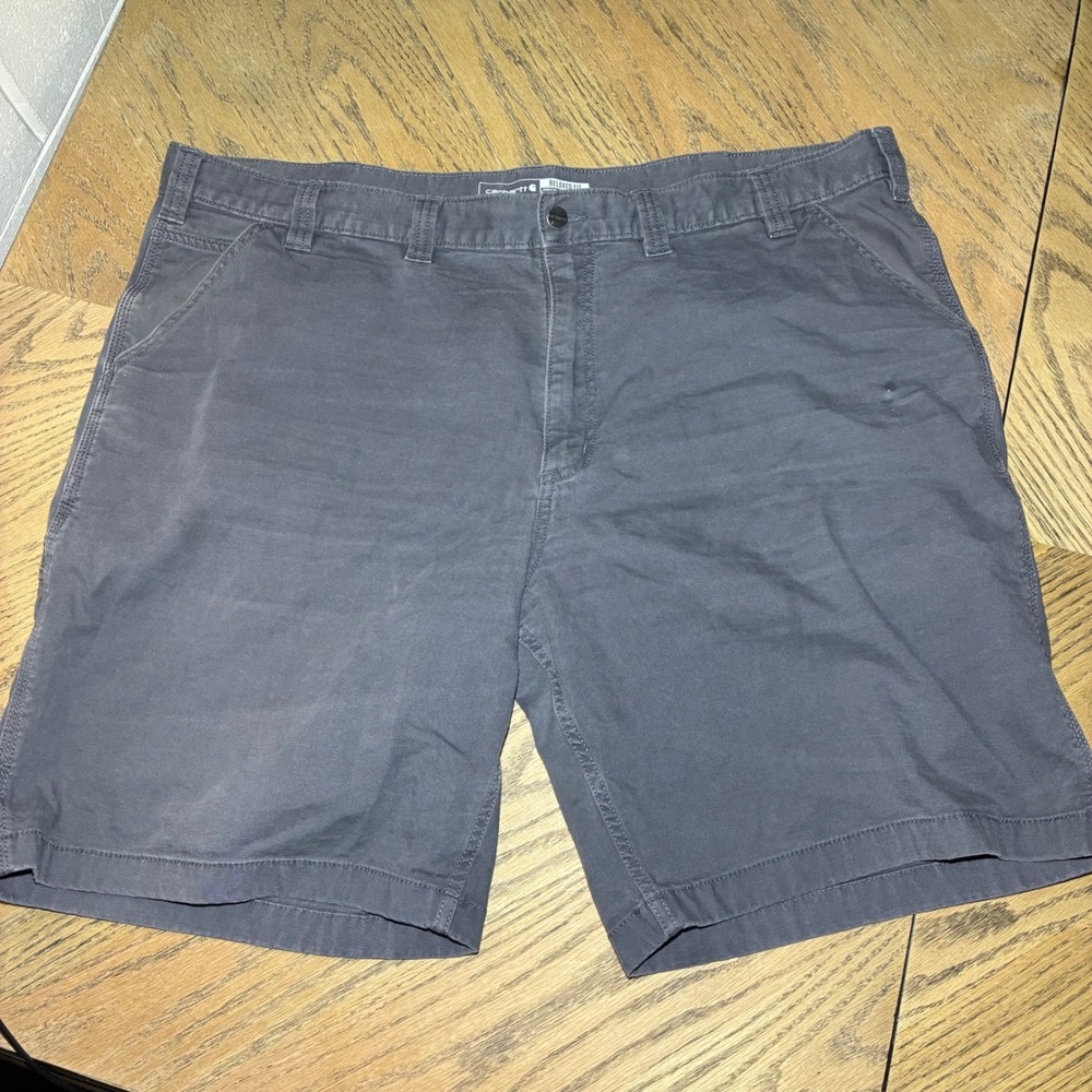 Carhartt Mens 46 Grey Rugged Flex Relaxed Fit Canvas Work Shorts B2514-M